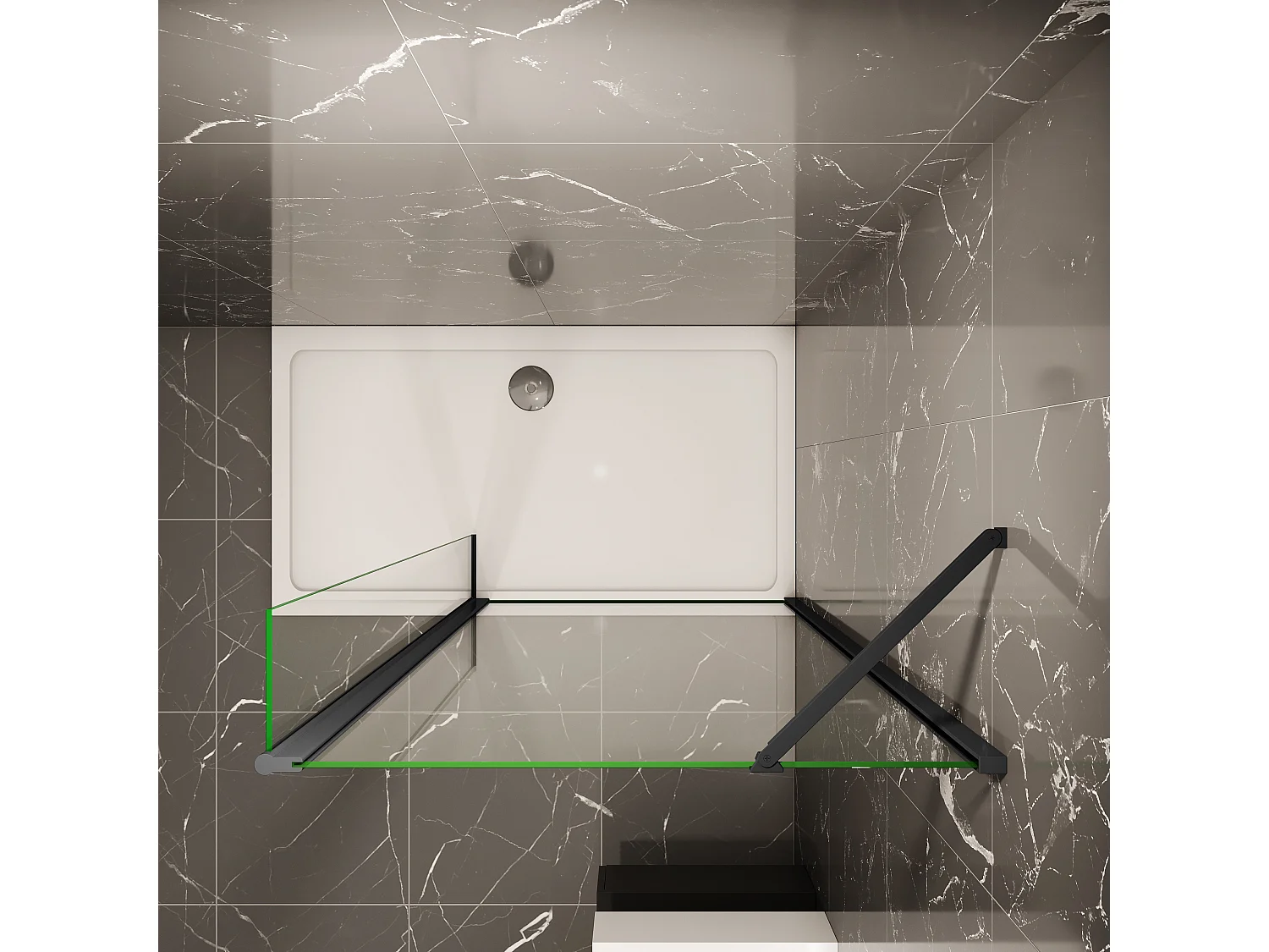 60x200cm Walk in Duschwand Panel Seitenwand Dussche 8mm NANO Glas 30cm Wasserschutzglas