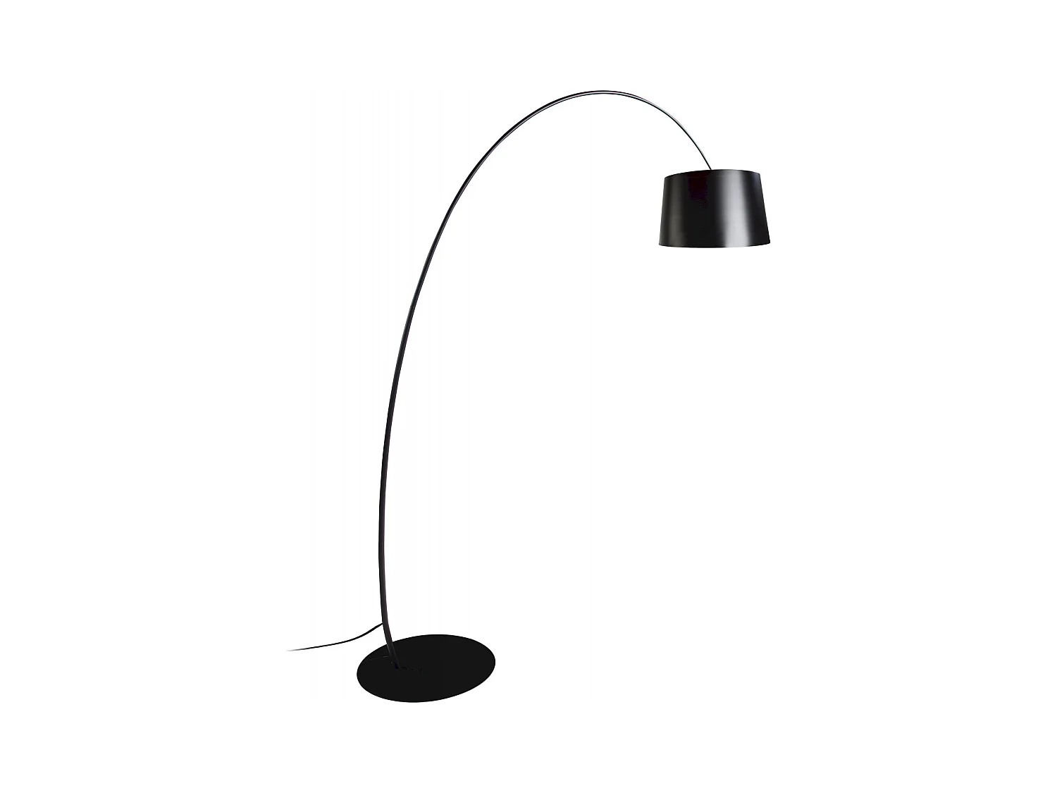 Lampadaire arqué noir mat Angel Cerda réglable en hauteur