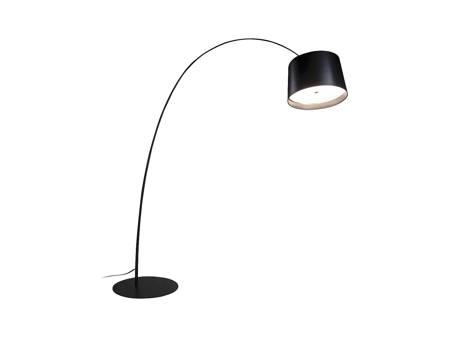 Lampadaire arqué noir mat Angel Cerda réglable en hauteur