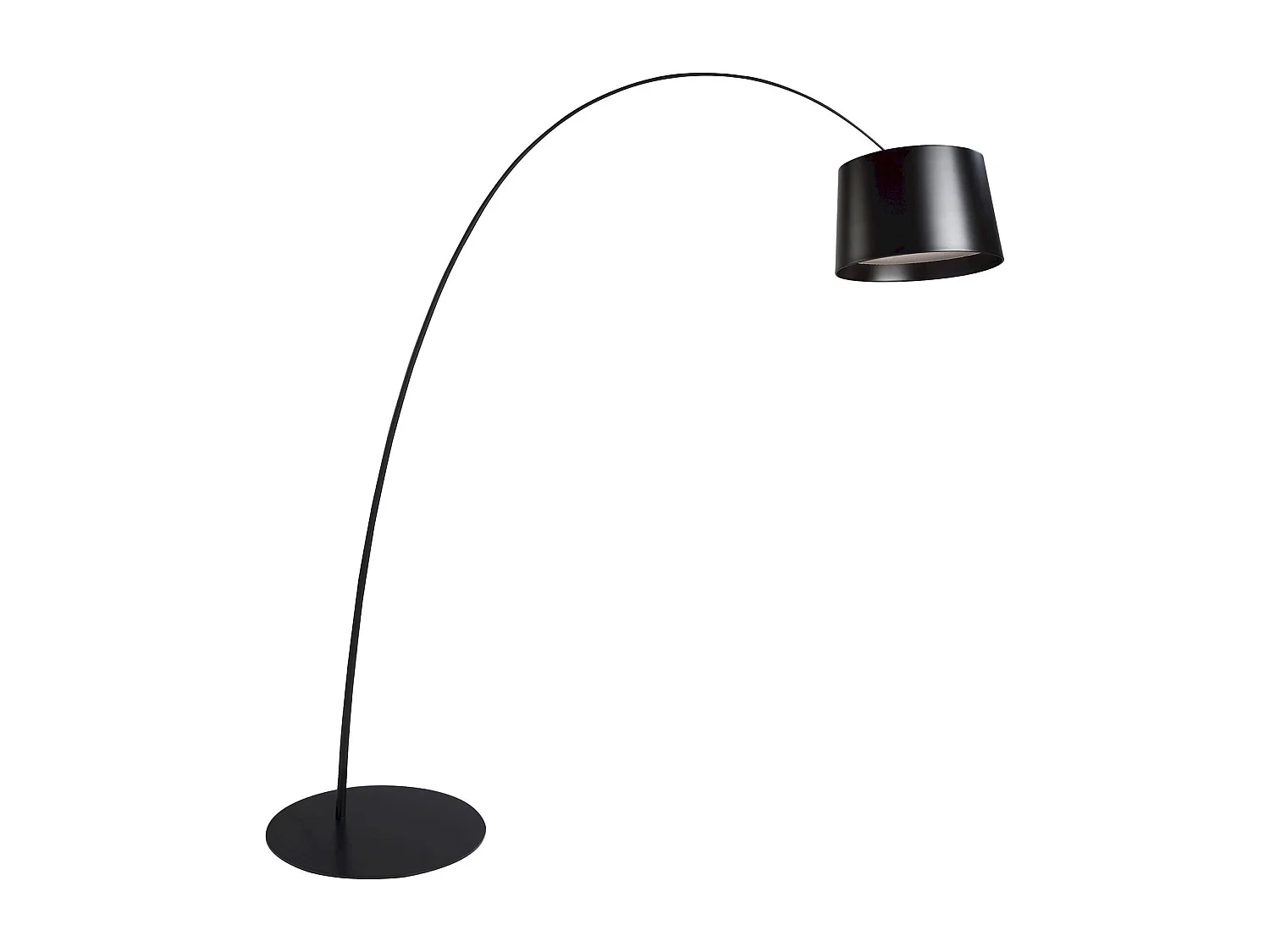 Lampadaire arqué noir mat Angel Cerda réglable en hauteur