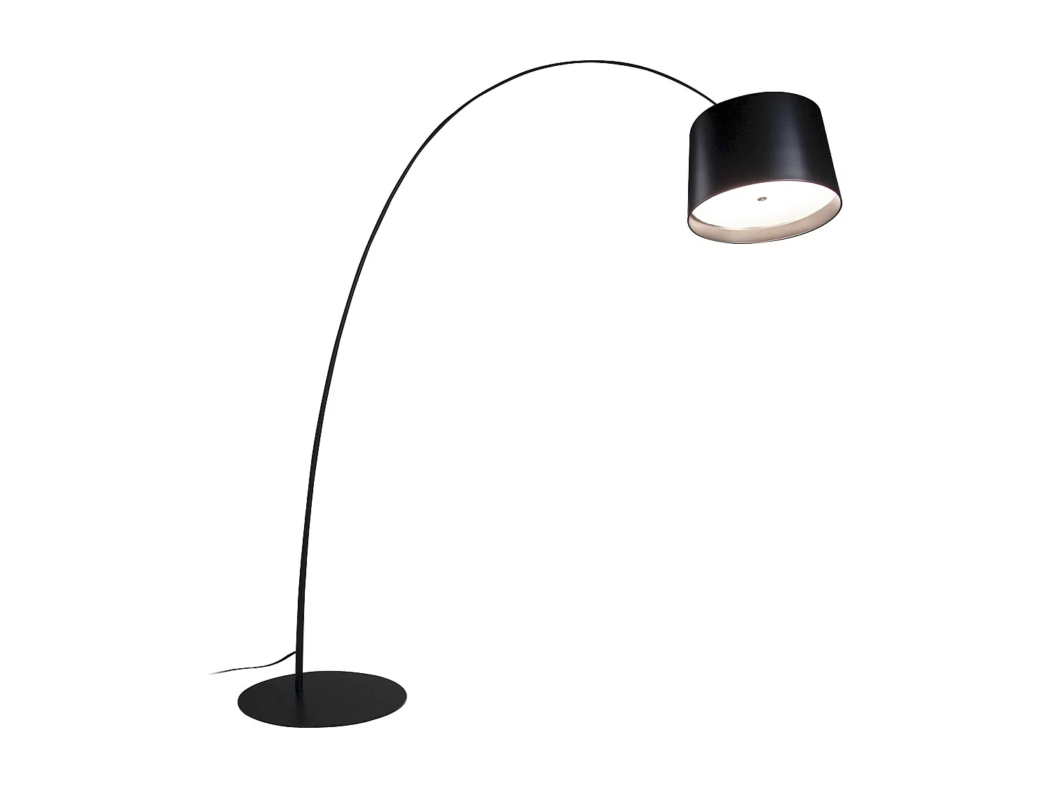 Lampadaire arqué noir mat Angel Cerda réglable en hauteur