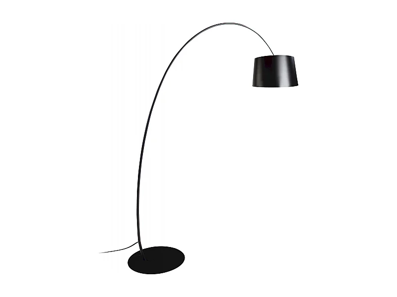 Lampadaire arqué noir mat Angel Cerda réglable en hauteur