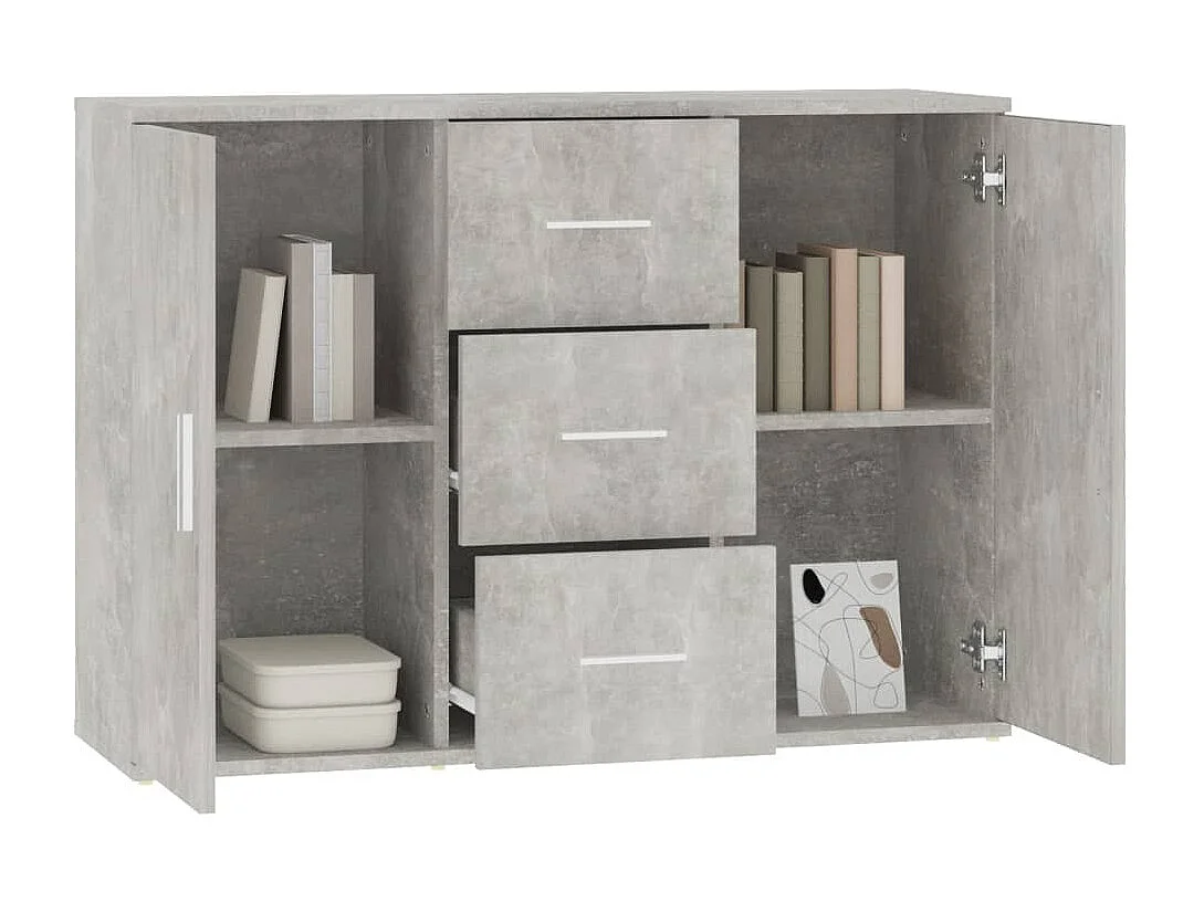 Buffet Gris béton 91x29,5x65 Bois d'ingénierie