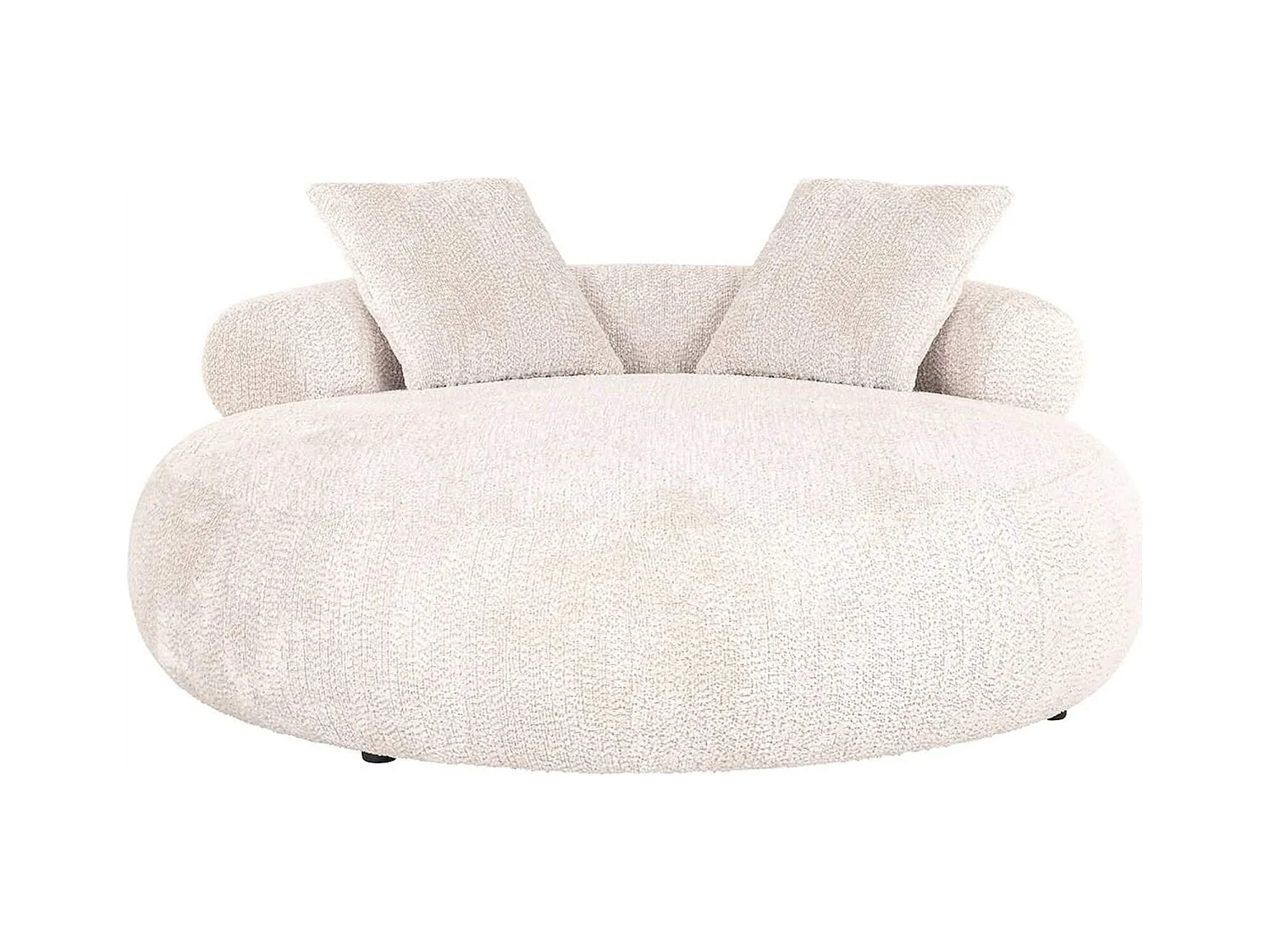 Lit de jour Tivola en tissu crème