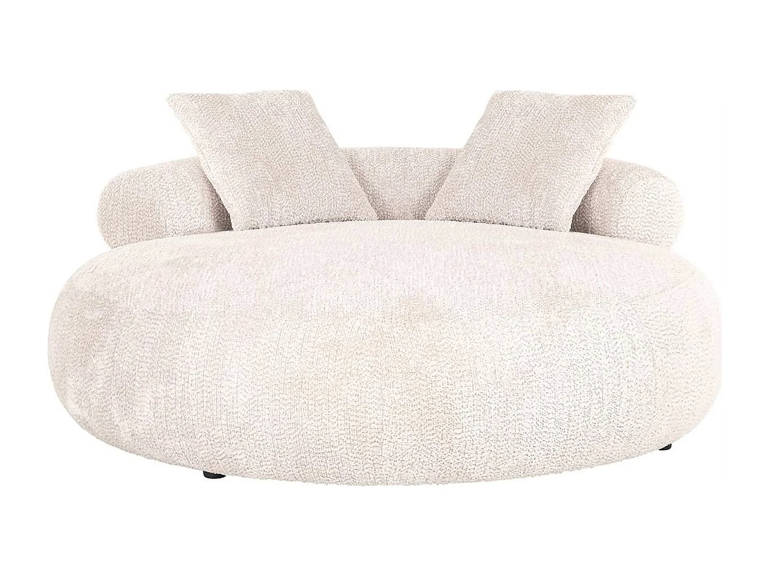 Lit de jour Tivola en tissu crème