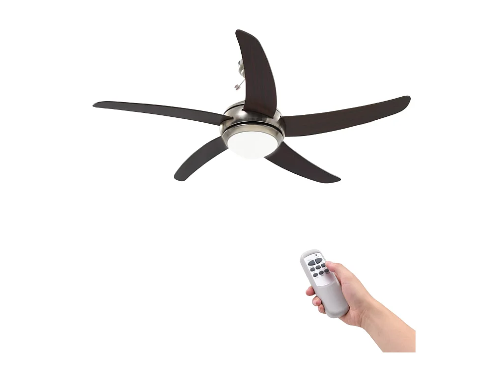 Ventilateur de plafond orné avec lampe 128 cm Marron FR615988