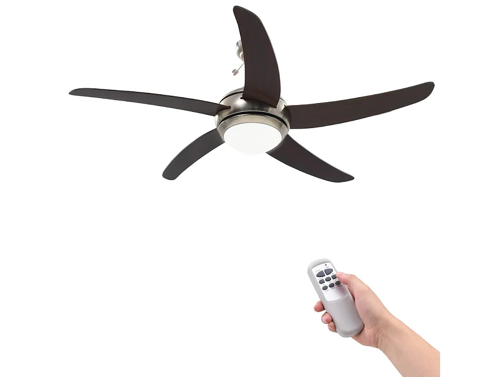 Ventilateur de plafond orné avec lampe 128 cm Marron FR615988