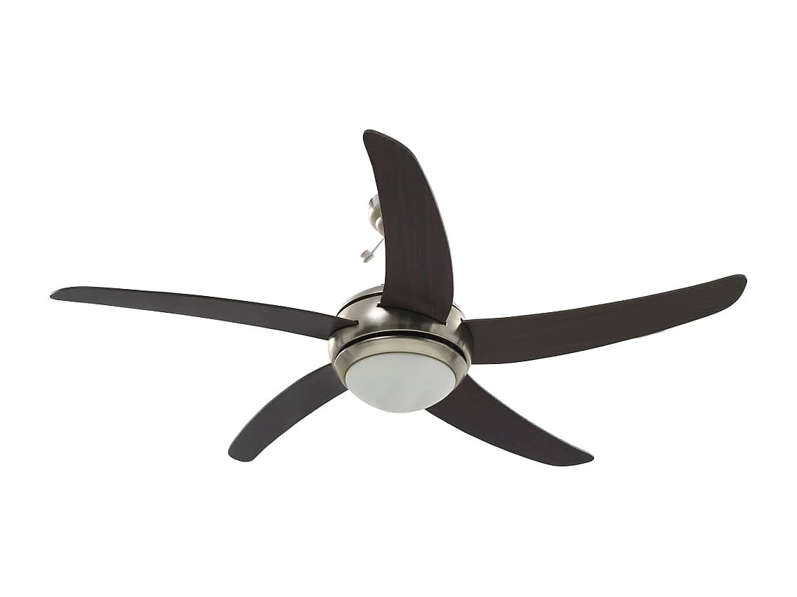 Ventilateur de plafond orné avec lampe 128 cm Marron FR615988