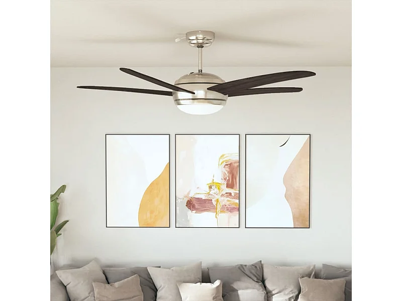 Plafondventilator met lamp 128 cm bruin BE498734