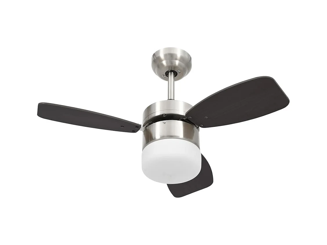 Ventilateur de plafond lampe et télécommande 76 cm Marron foncé FR319320