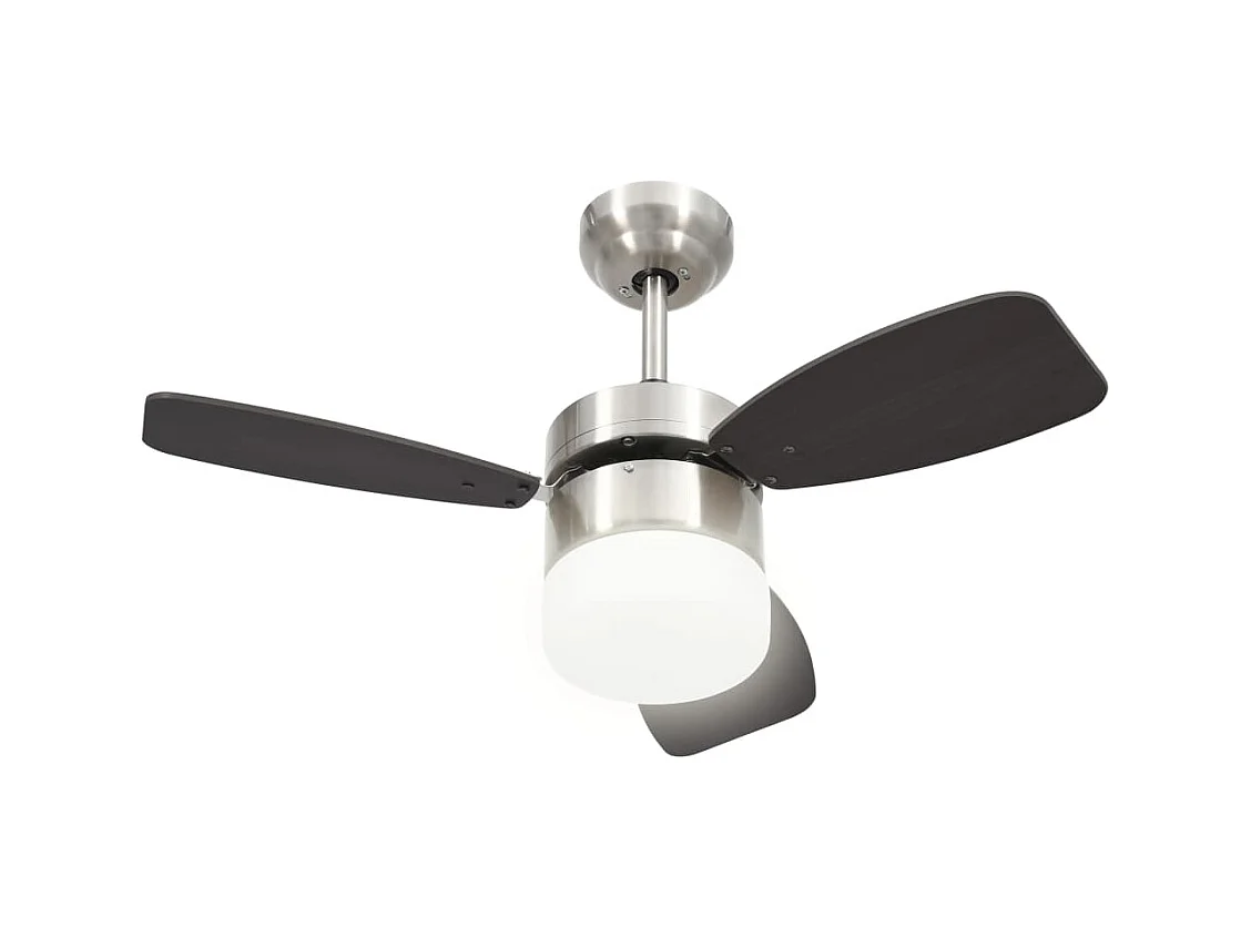 Ventilateur de plafond lampe et télécommande 76 cm Marron foncé FR319320