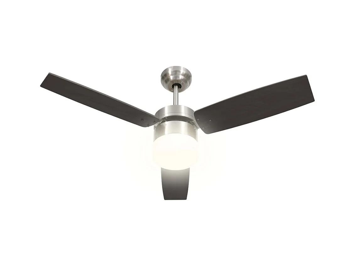 Ventilateur de plafond lampe et télécommande 108cm Marron foncé FR822009