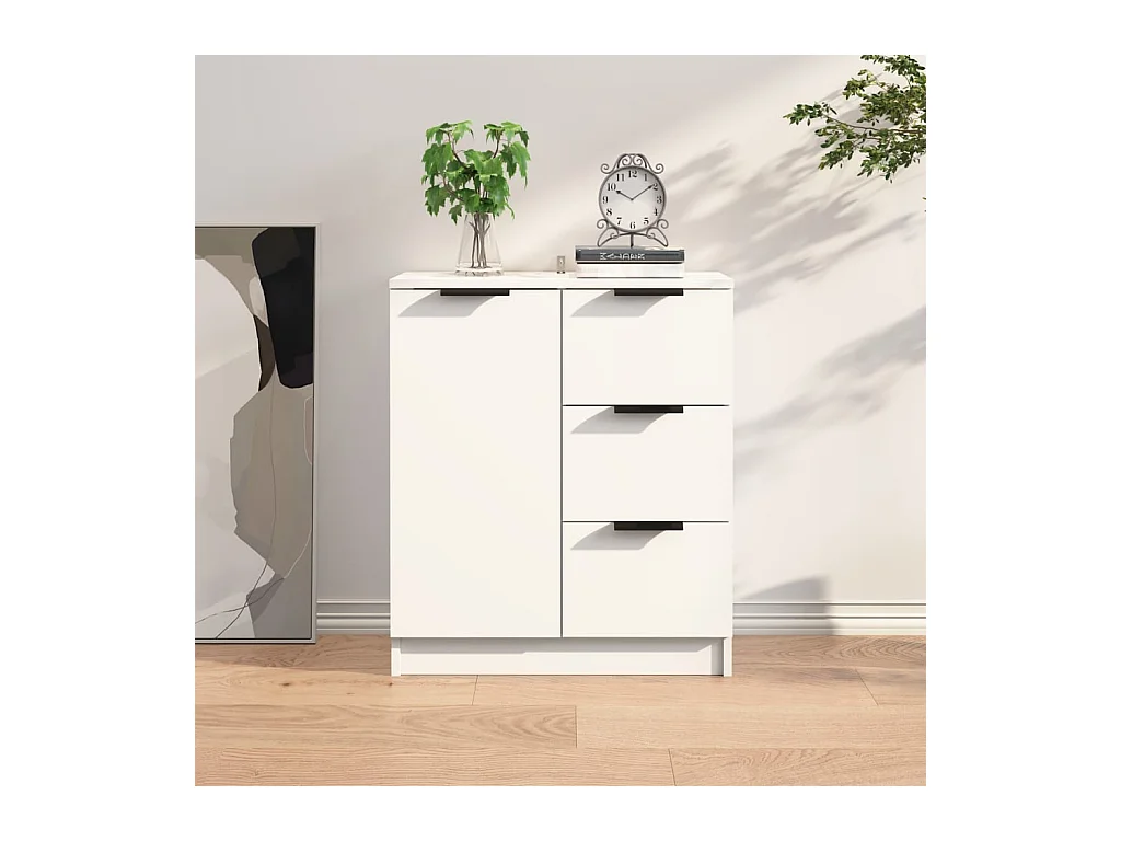 Buffet Blanc 60x30x70 Bois d'ingénierie