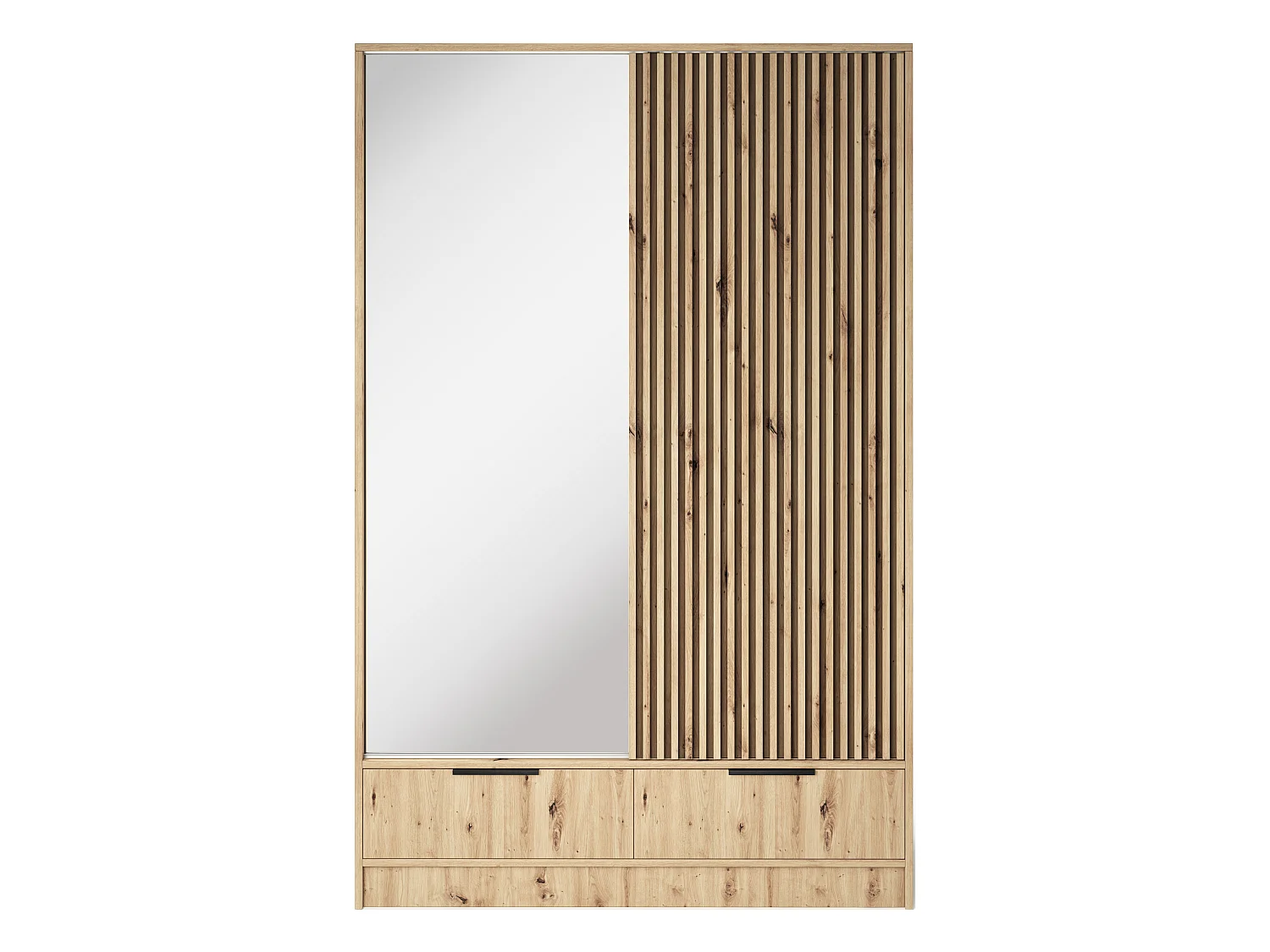 Armoire chambre adulte ASTORIA 120cm chêne artisan et miroir