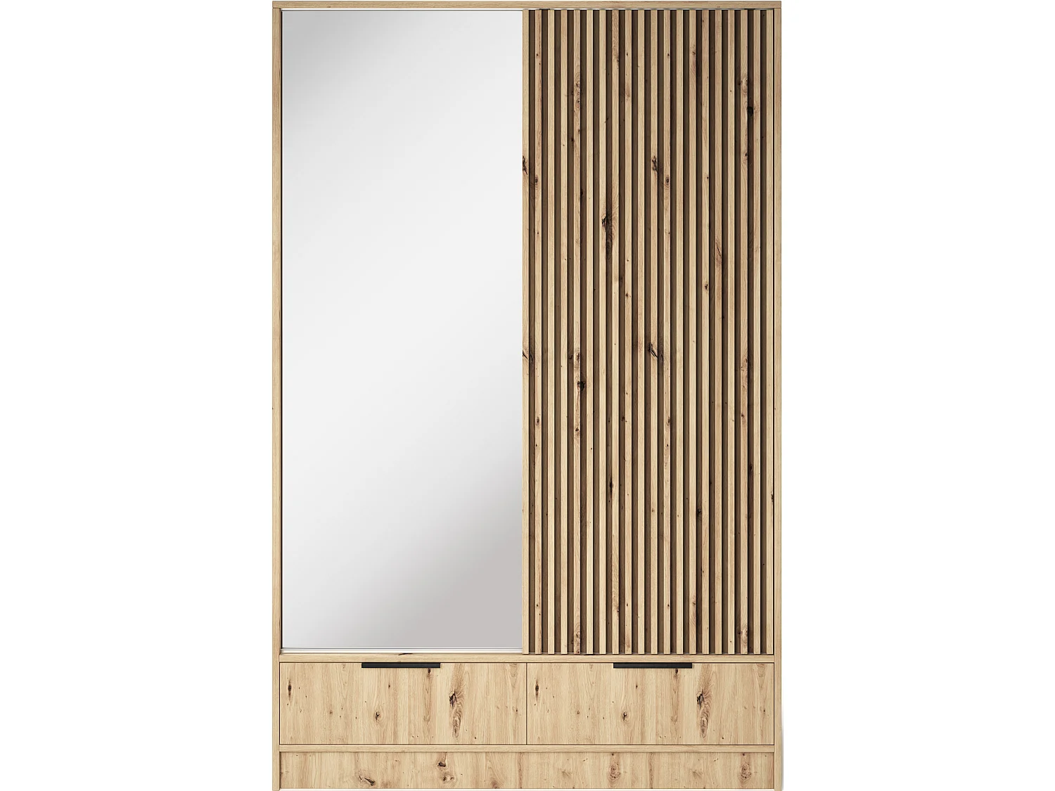 Armoire chambre adulte ASTORIA 120cm chêne artisan et miroir