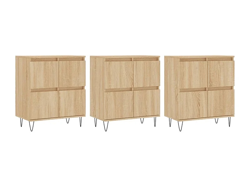 Buffets 3 pcs Chêne sonoma Bois d'ingénierie