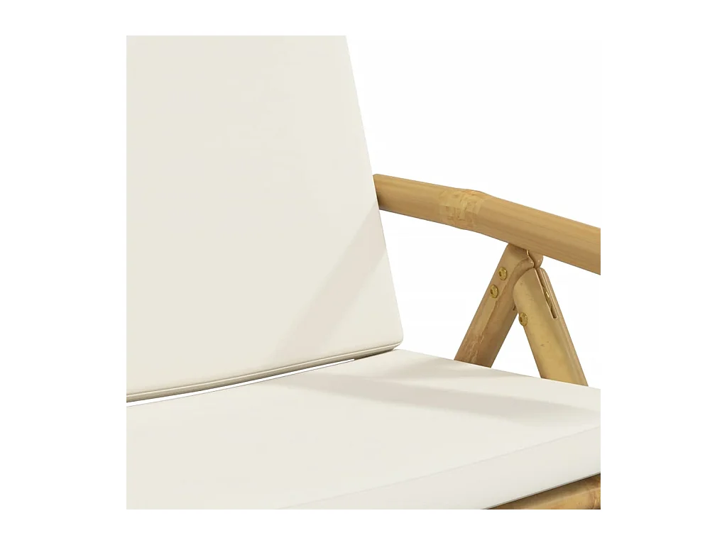 Opvouwbare tuinstoelen set van 4 bamboe kussens