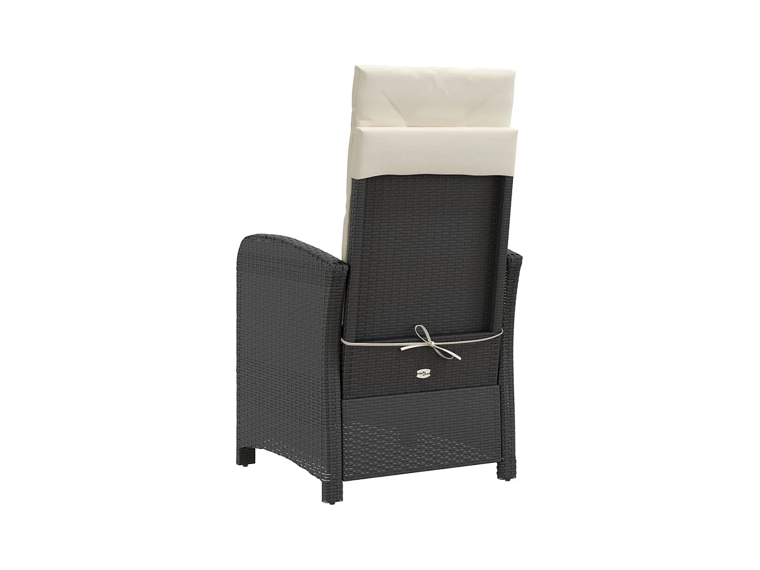 Set van 2 verstelbare tuinstoelen met zwarte rotan kussens