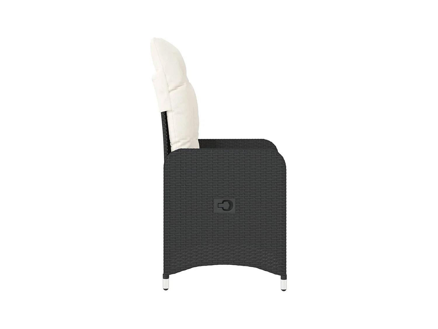 Chaises inclinables de jardin lot de 2 et coussins noir rotin