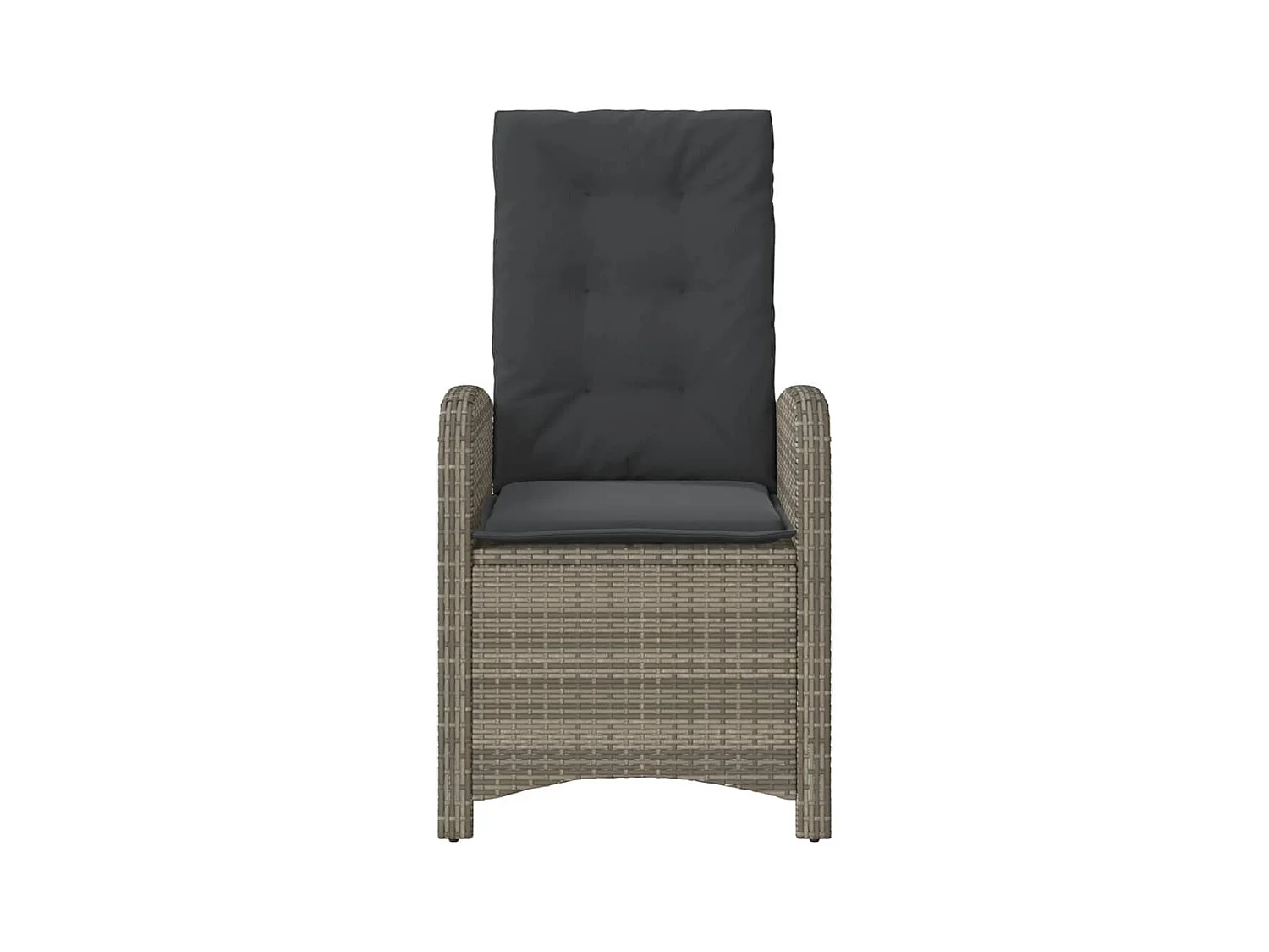 Chaise inclinable de jardin avec coussins gris résine tressée