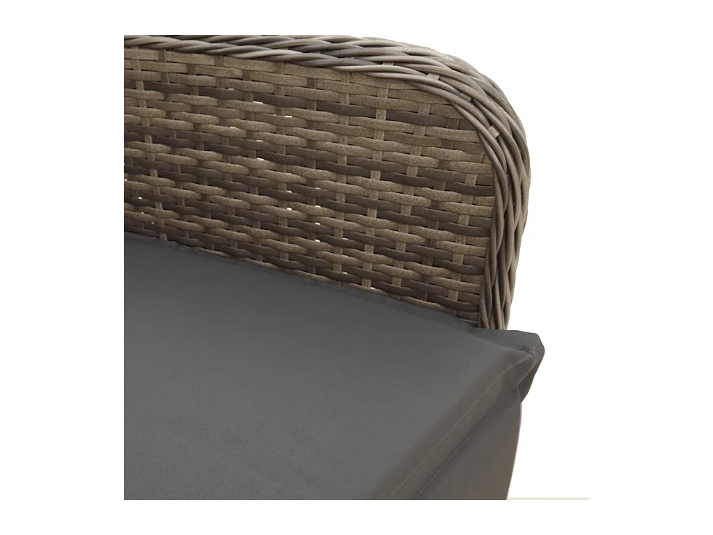 Set van 2 verstelbare tuinstoelen en rieten kunsthars tafel