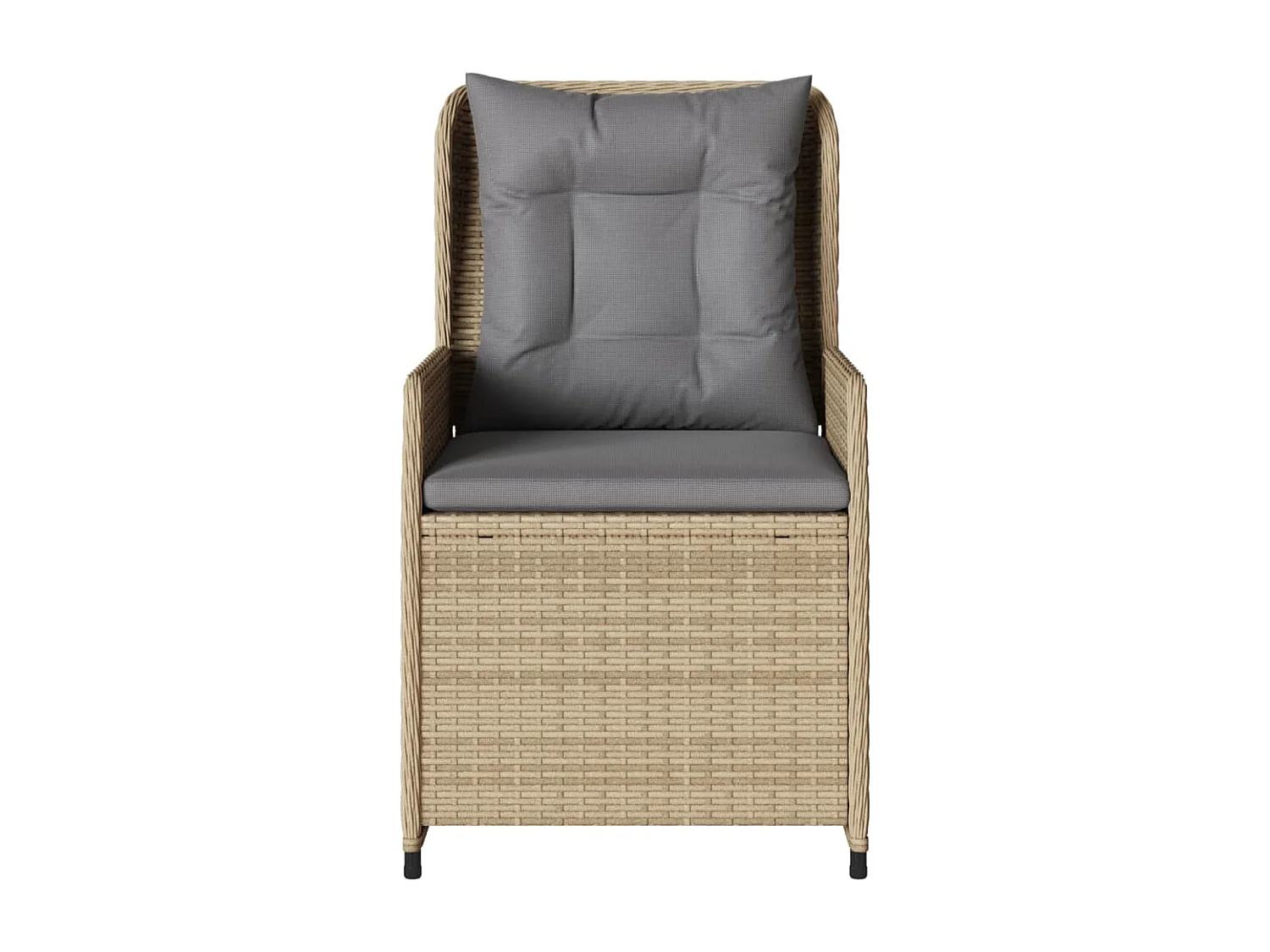 Conjunto de 2 sillas de jardín reclinables en resina tejida beige