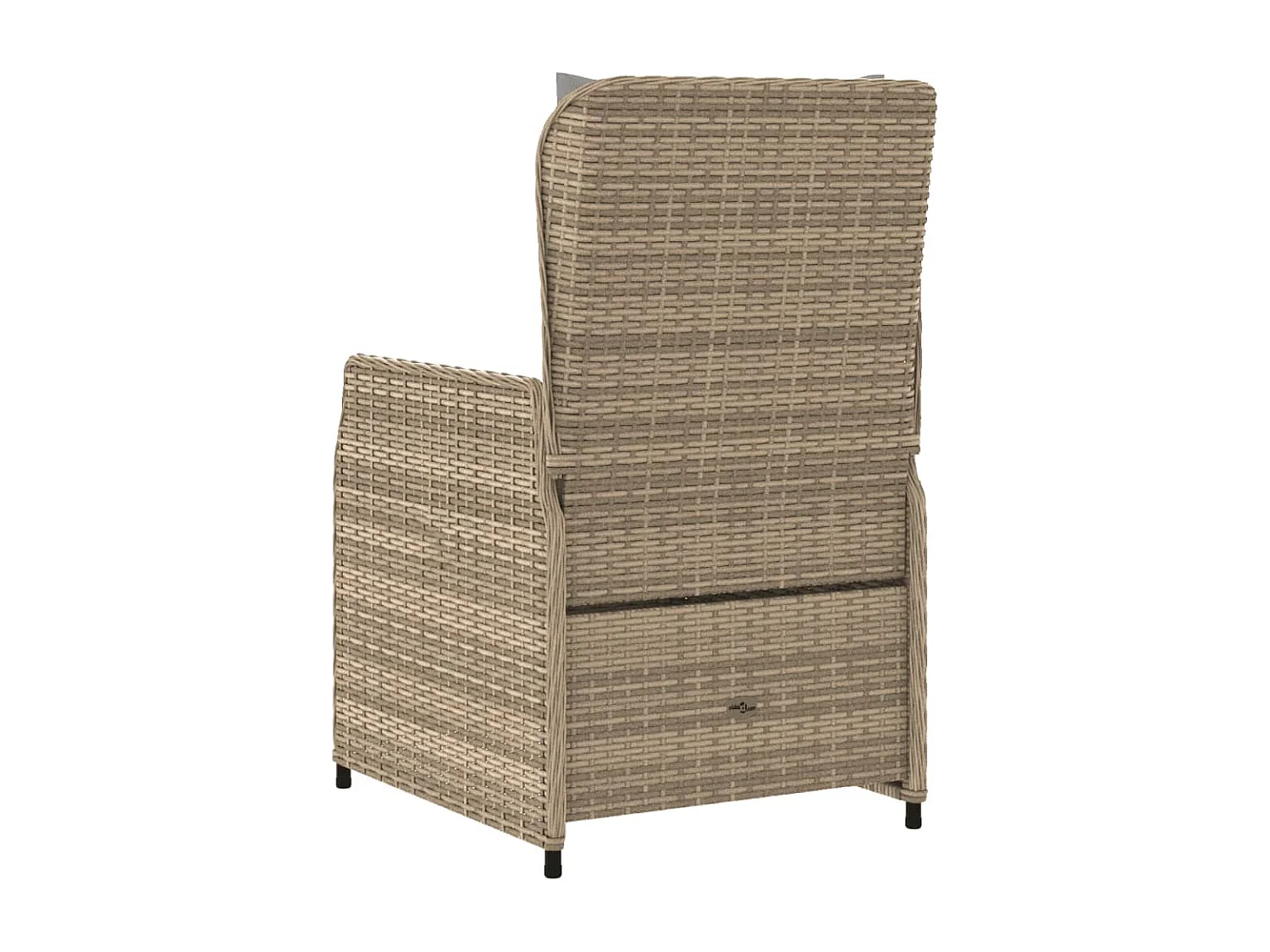 Conjunto de 2 sillas de jardín reclinables en resina tejida beige