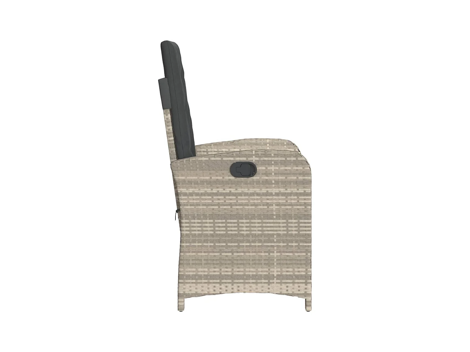 Chaise inclinable de jardin coussins gris clair résine tressée