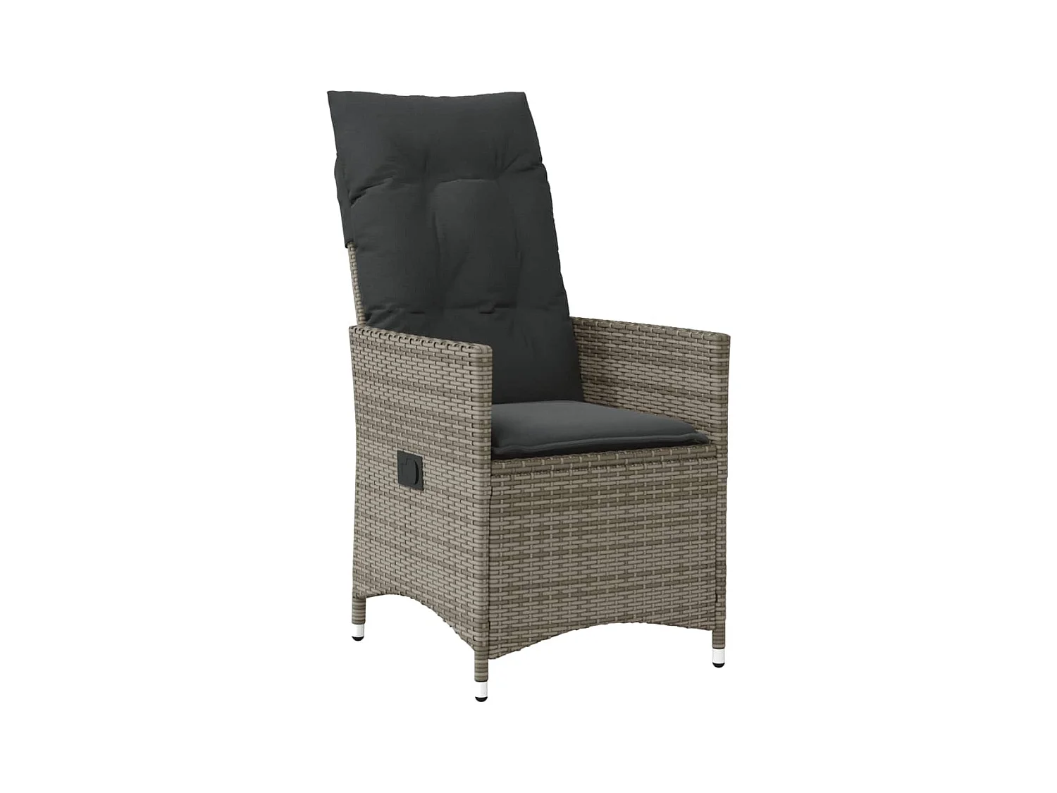 Set van 2 verstelbare tuinstoelen met grijze rotan kussens