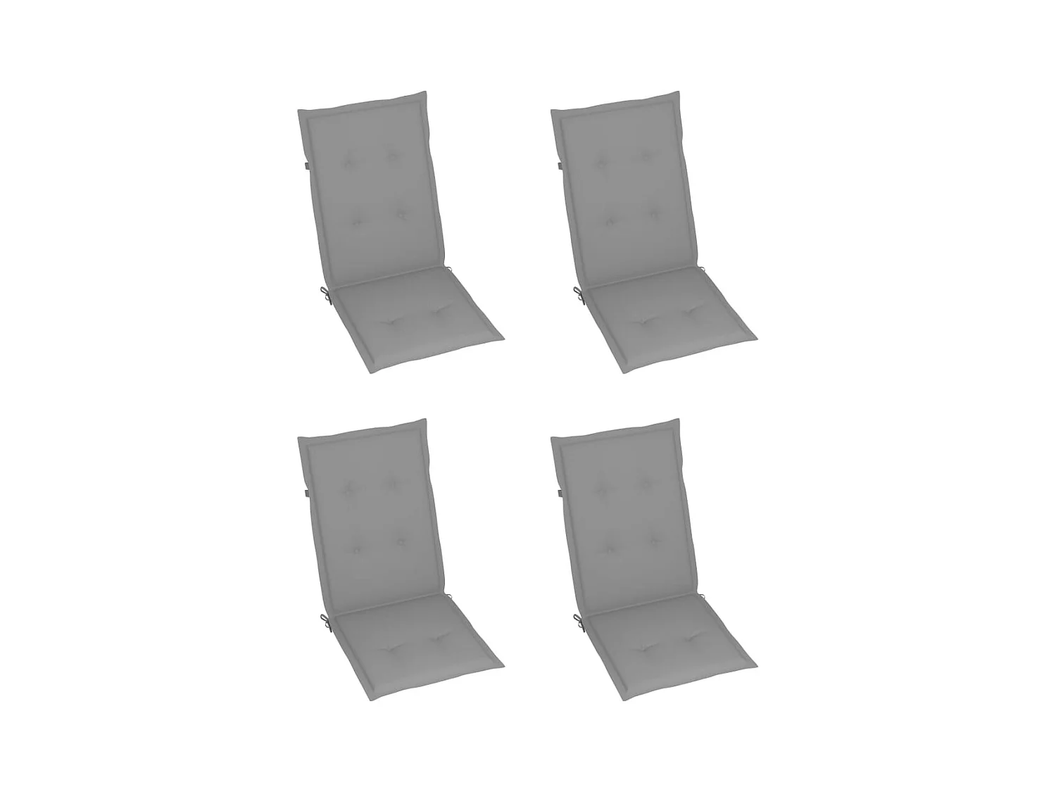 Chaises inclinables de jardin lot de 4 et coussins Bois acacia