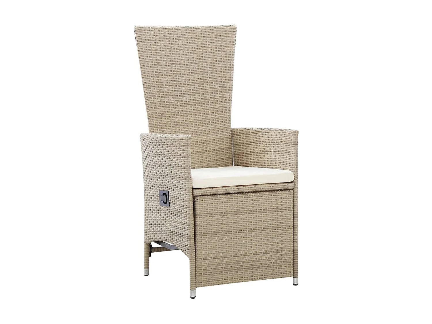 Chaises inclinables lot de 2 et coussins Résine tressée Beige