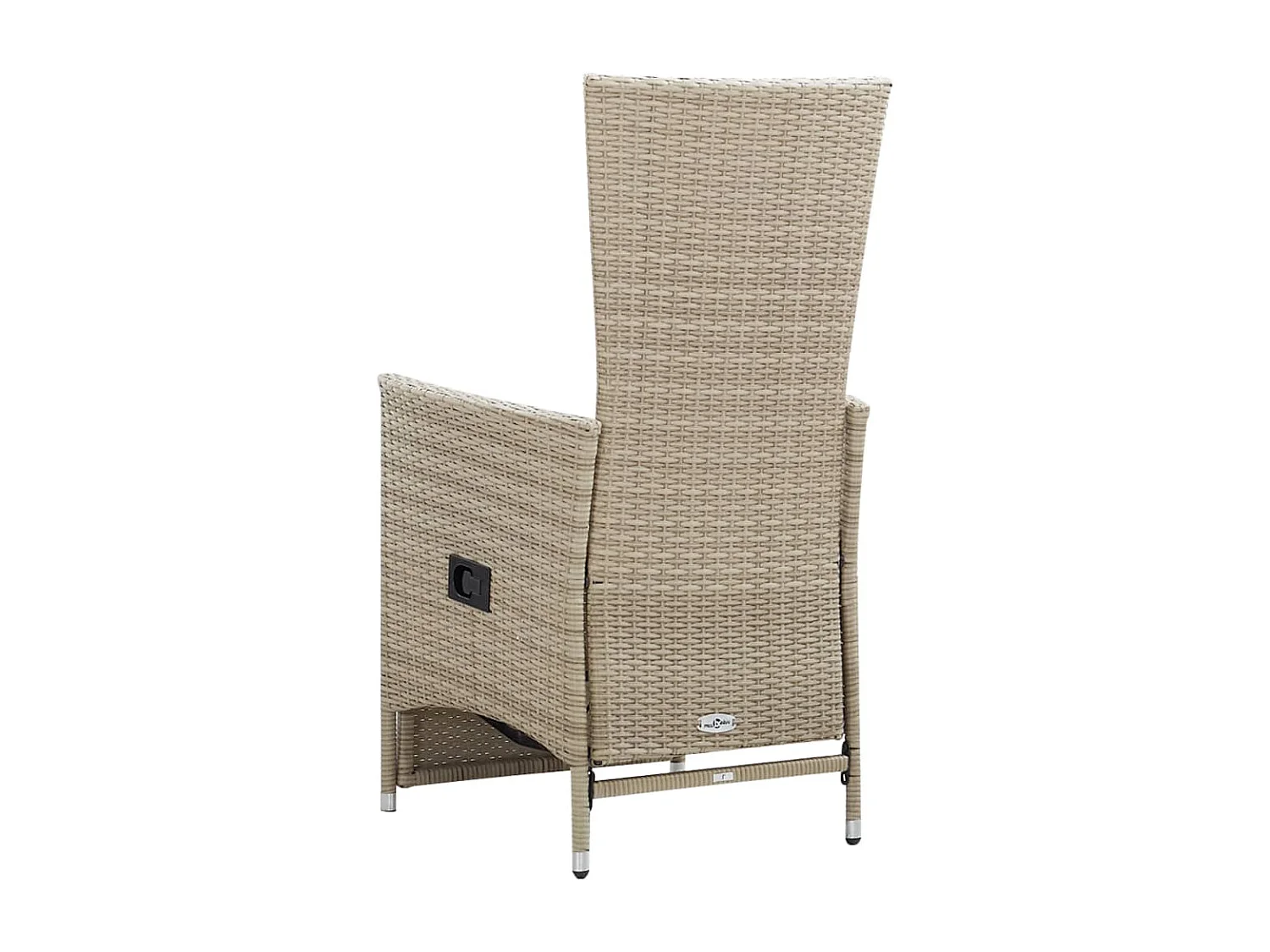 Chaises inclinables lot de 2 et coussins Résine tressée Beige