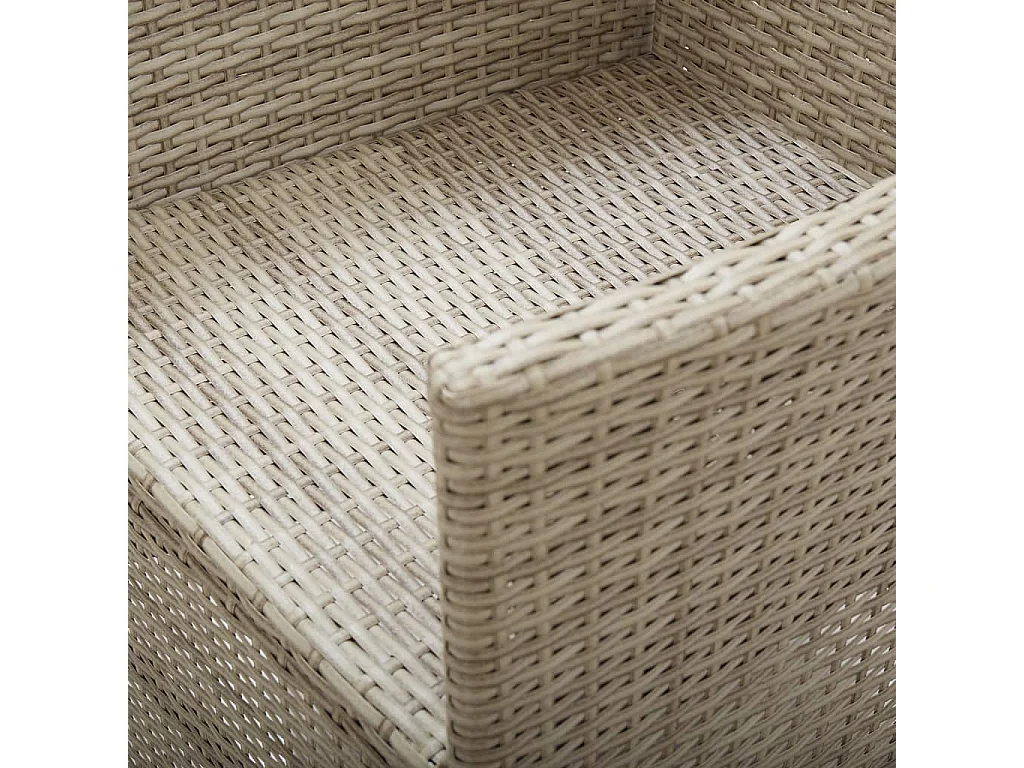 Chaises inclinables lot de 2 et coussins Résine tressée Beige