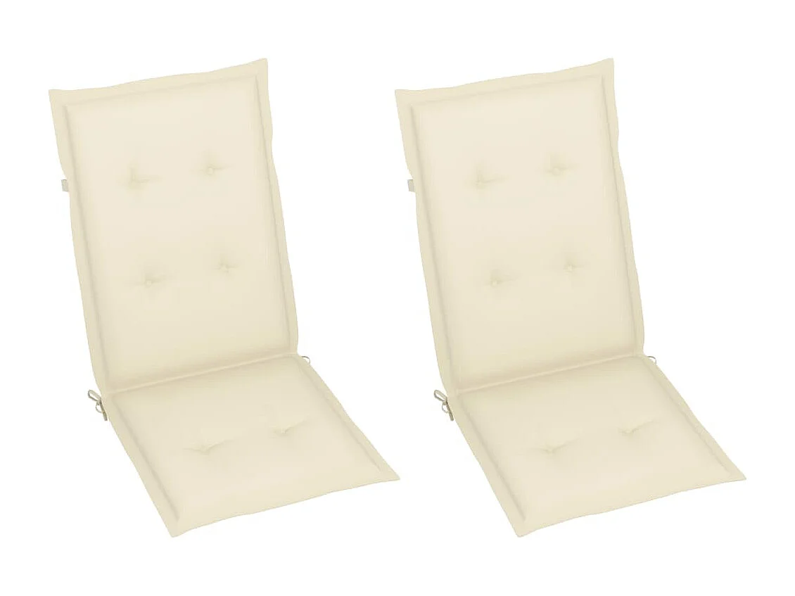 Set van 2 verstelbare tuinstoelen met kussens Acaciahout