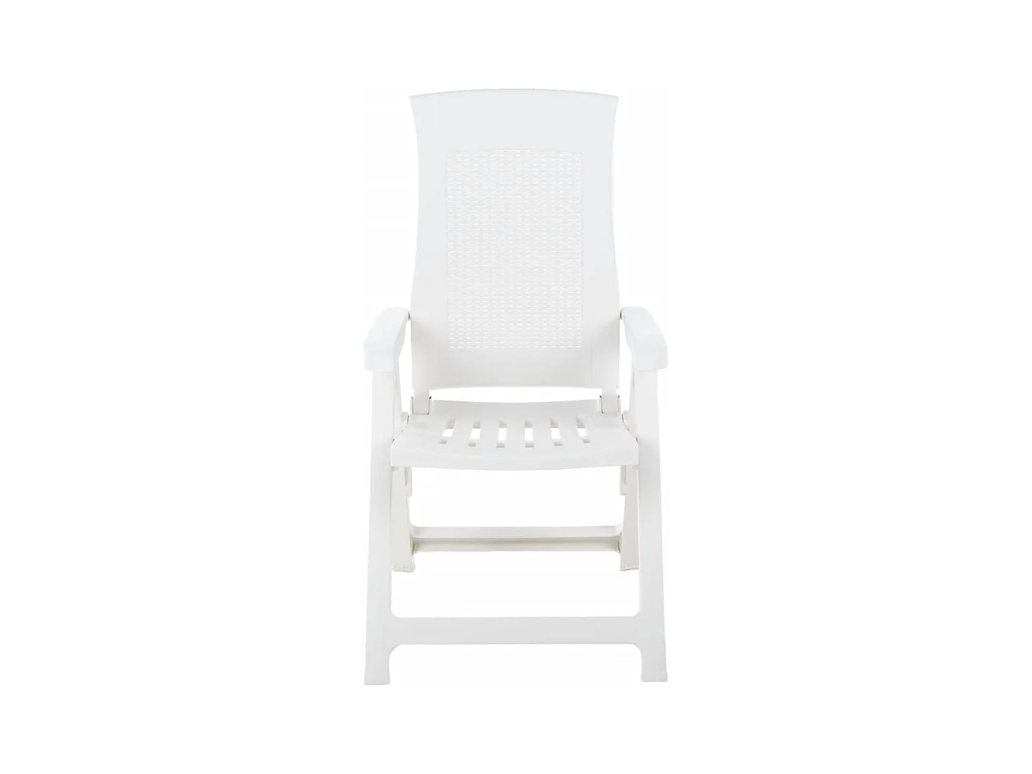 Set van 2 verstelbare tuinstoelen wit kunststof