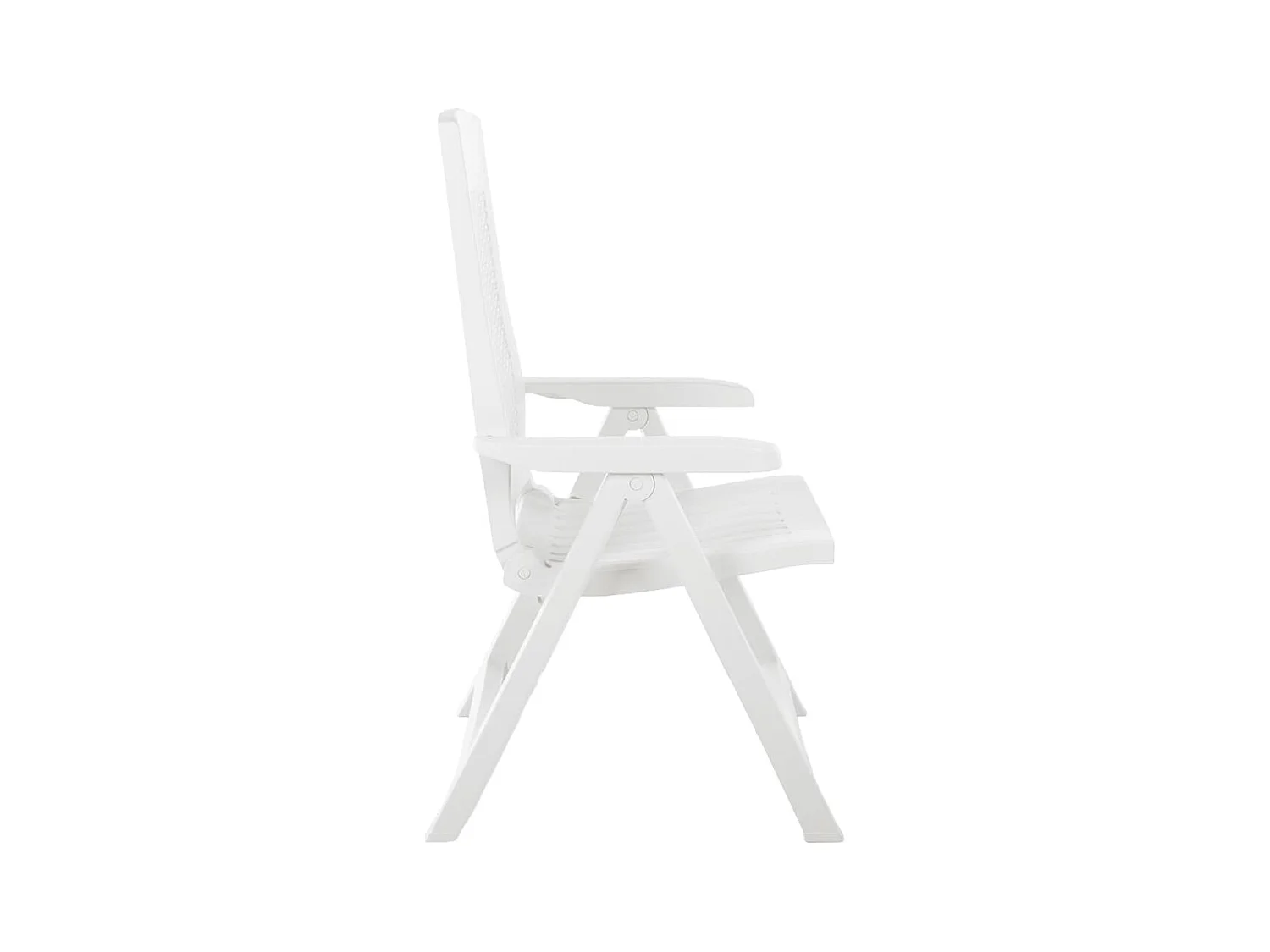 Set van 2 verstelbare tuinstoelen wit kunststof