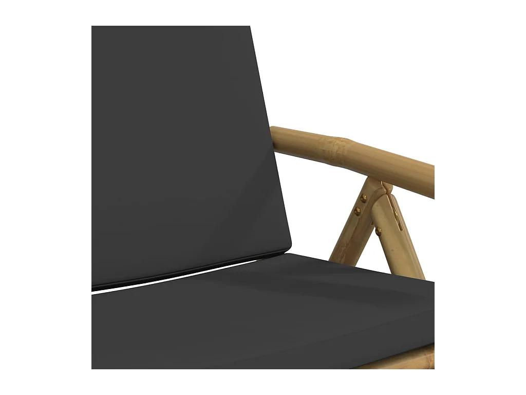 Opvouwbare tuinstoelen set van 6 bamboe kussens