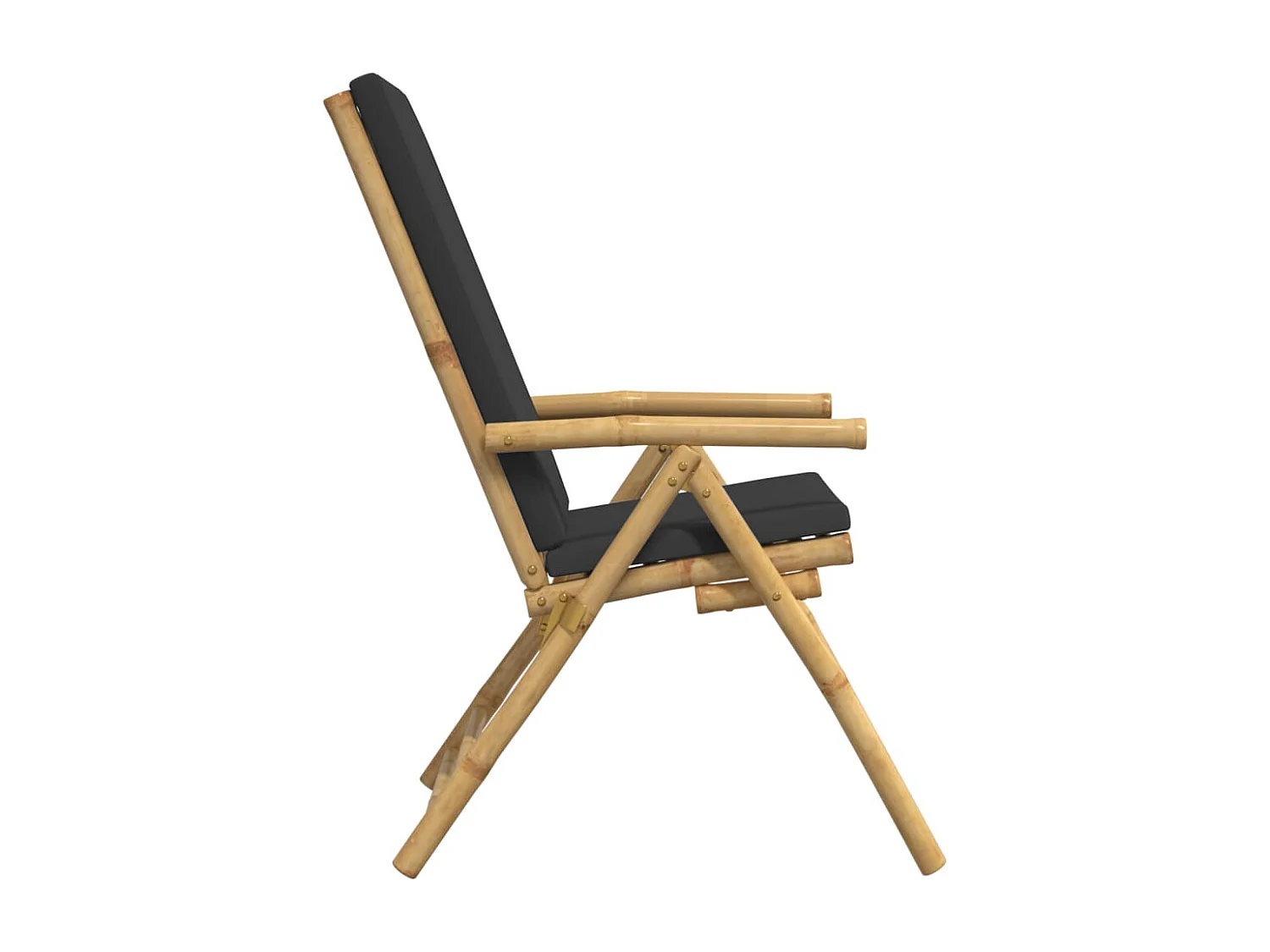 Chaises inclinables de jardin pliantes lot de 6 coussins bambou