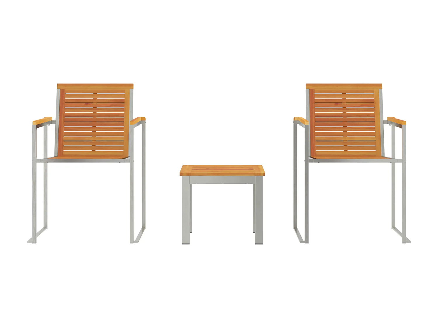 Transat avec Chaises de Jardin 3 pcs en Bois Massif d'Acacia