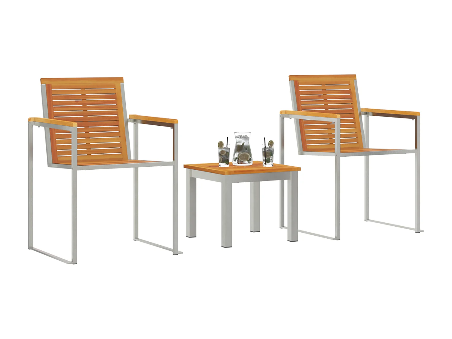 3-delige tuinset met stoelen van massief acaciahout