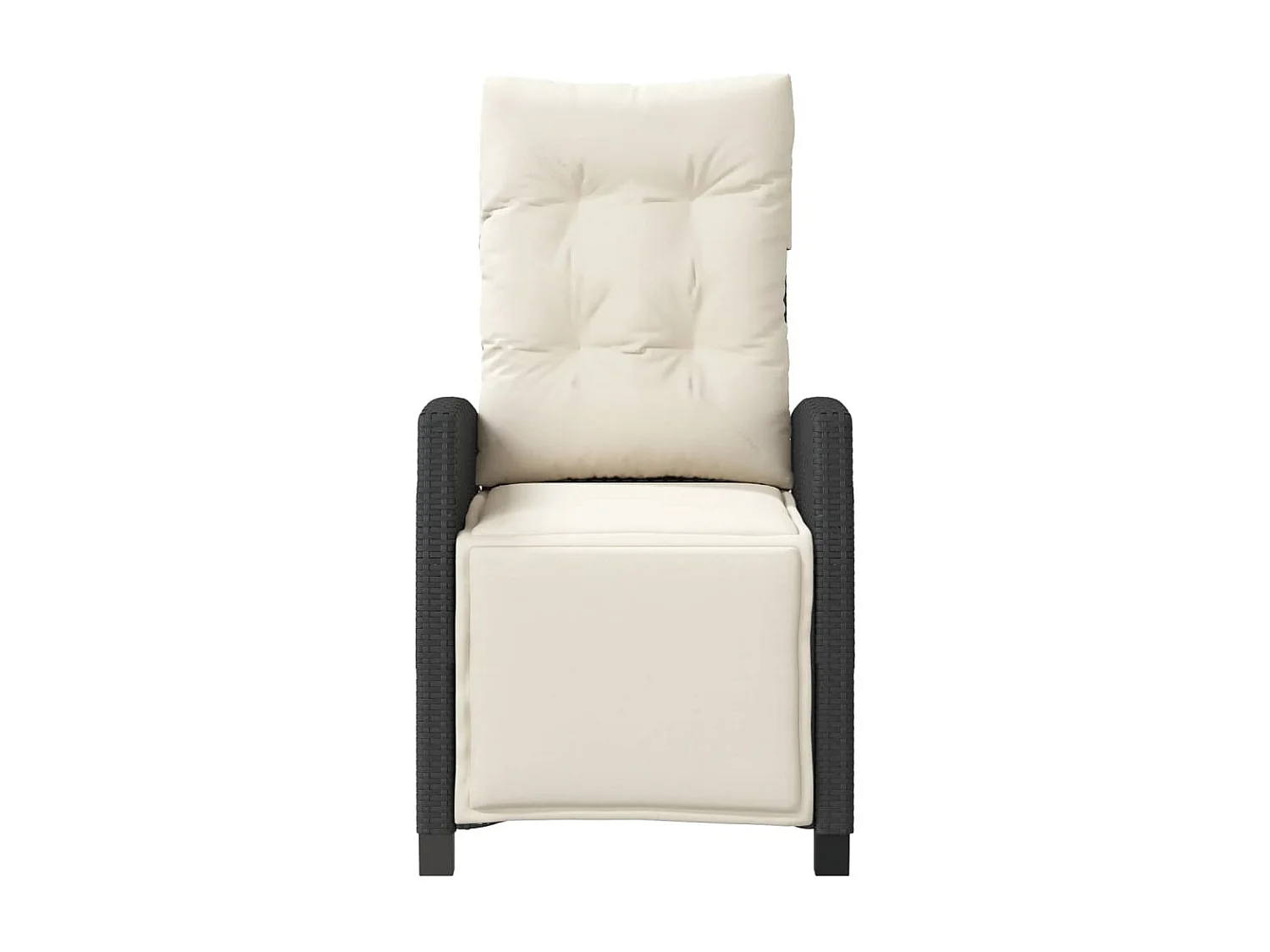 Chaises inclinables de jardin lot de 2 repose-pied noir rotin