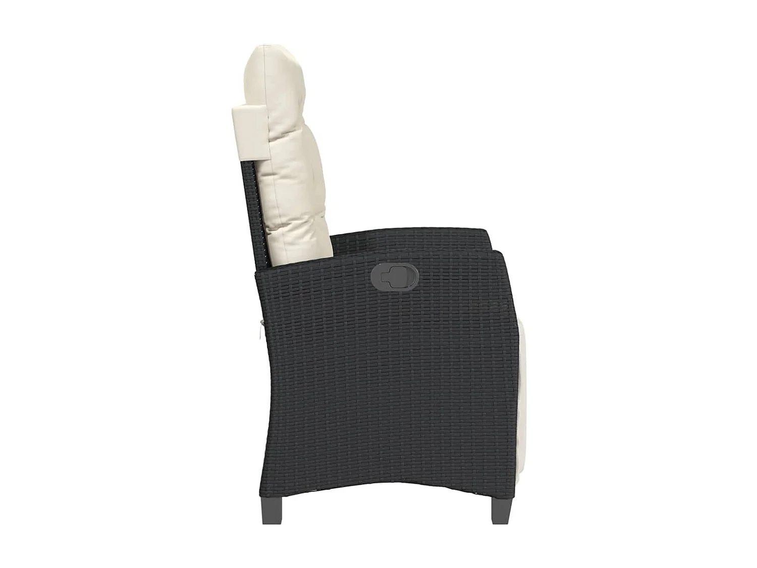 Chaises inclinables de jardin lot de 2 repose-pied noir rotin