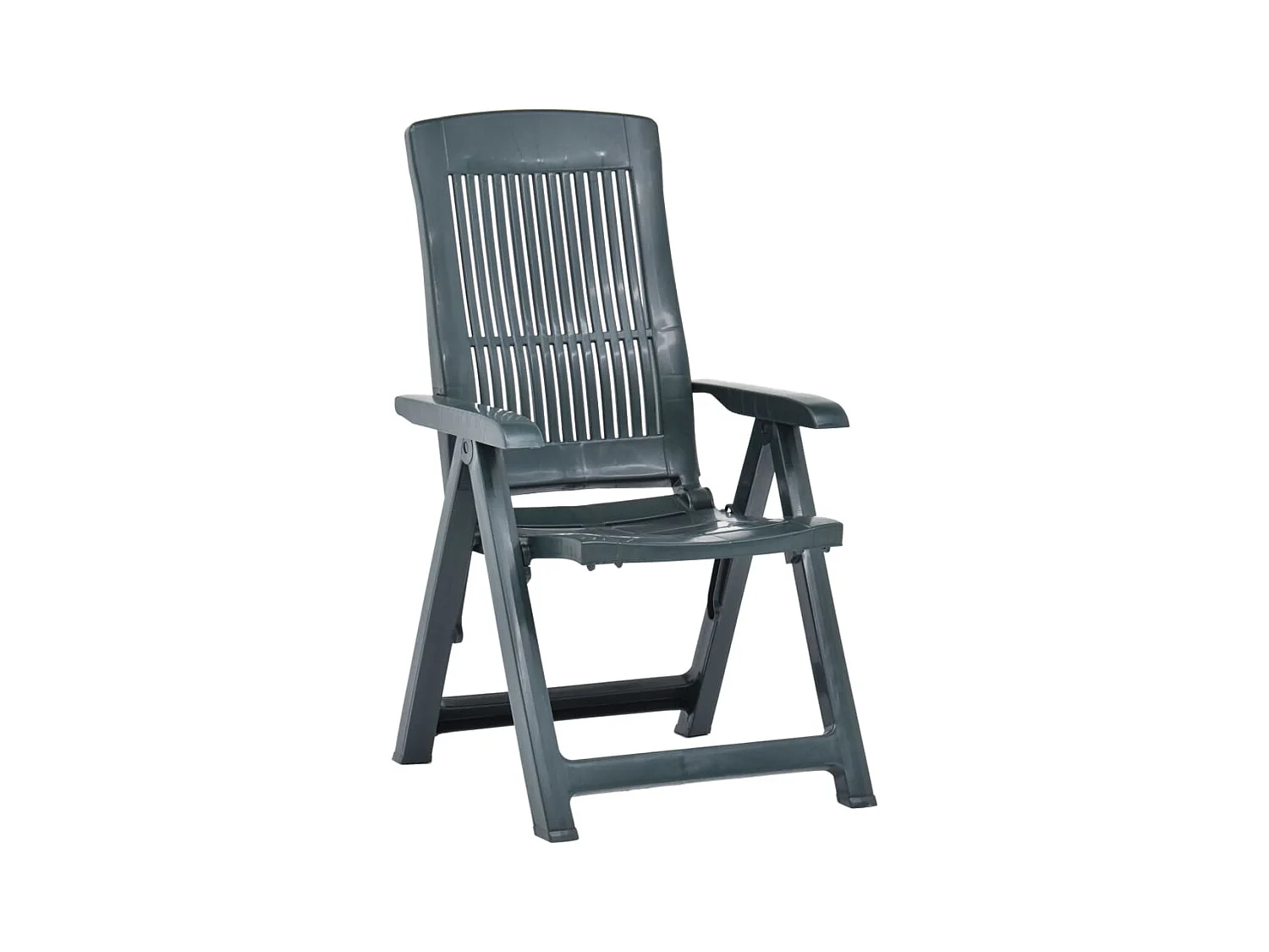 Juego de 2 sillas de jardín reclinables de plástico verde