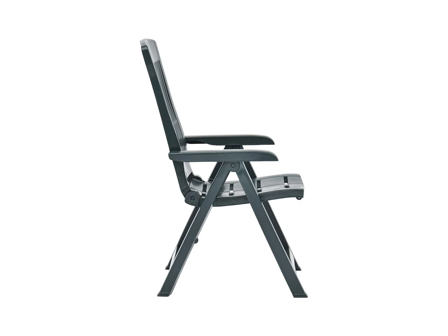 Juego de 2 sillas de jardín reclinables de plástico verde