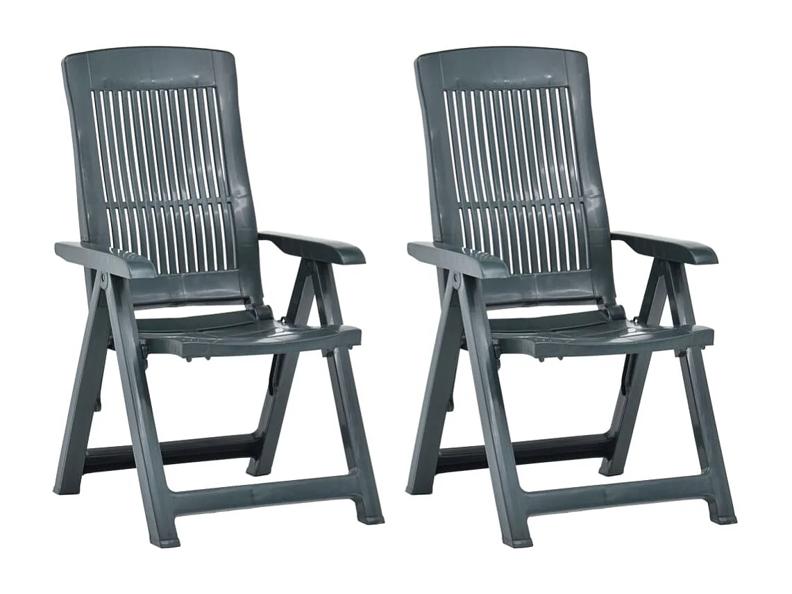 Chaises inclinables de jardin lot de 2 Plastique Vert