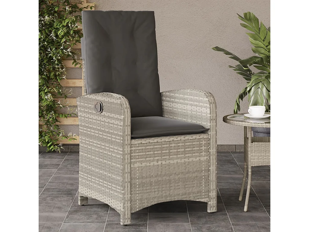 Chaises inclinables jardin lot de 2 et coussins résine tressée