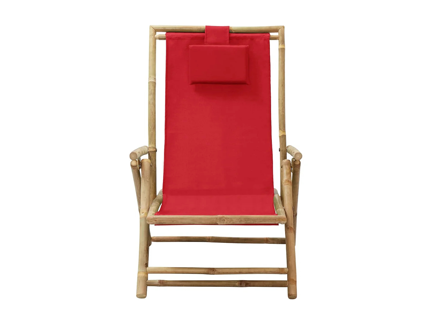 Chaise de relaxation inclinable Rouge Bambou et tissu