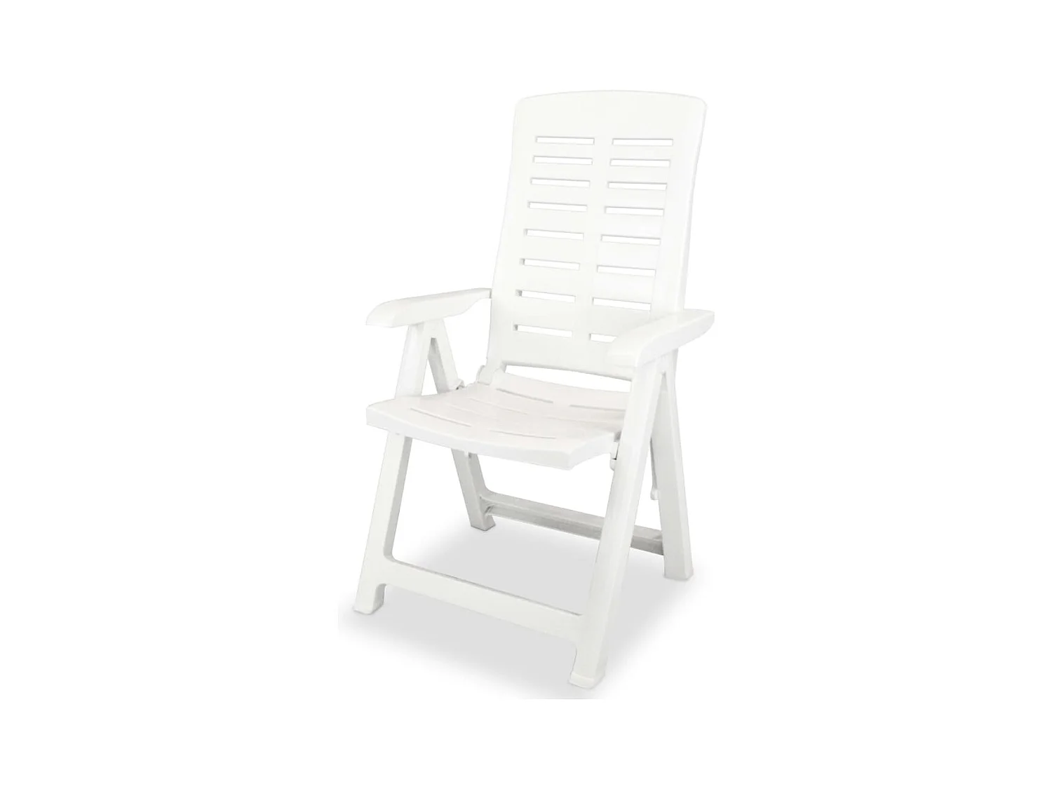 Set van 2 witte kunststof ligstoelen voor in de tuin