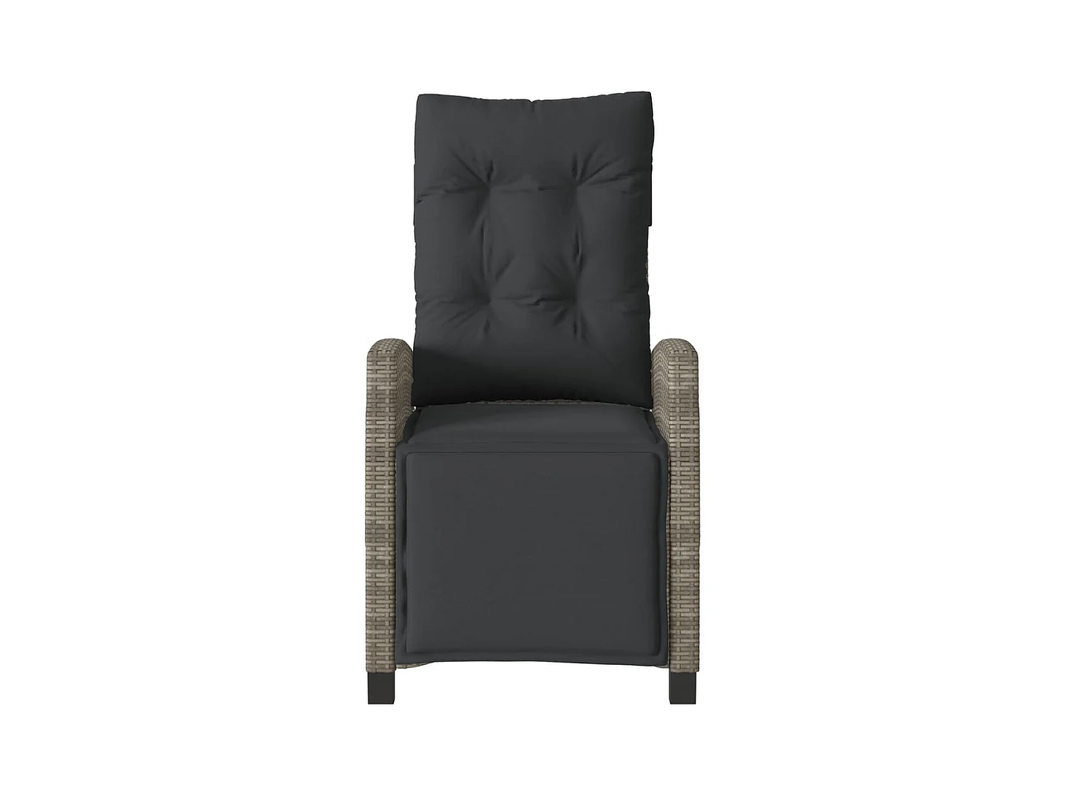 Set van 2 verstelbare tuinstoelen en rotan voetenbankje