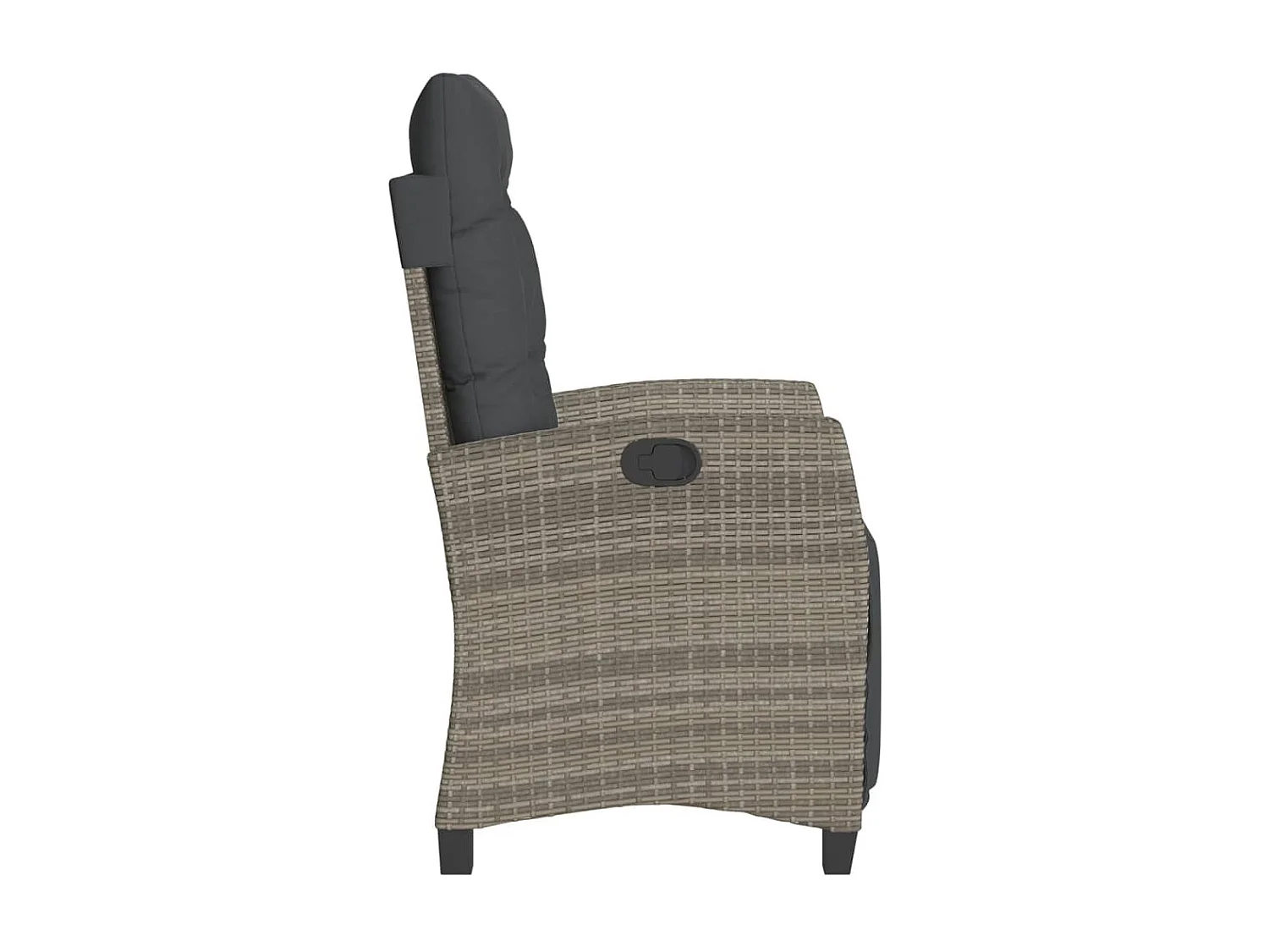 Set van 2 verstelbare tuinstoelen en rotan voetenbankje